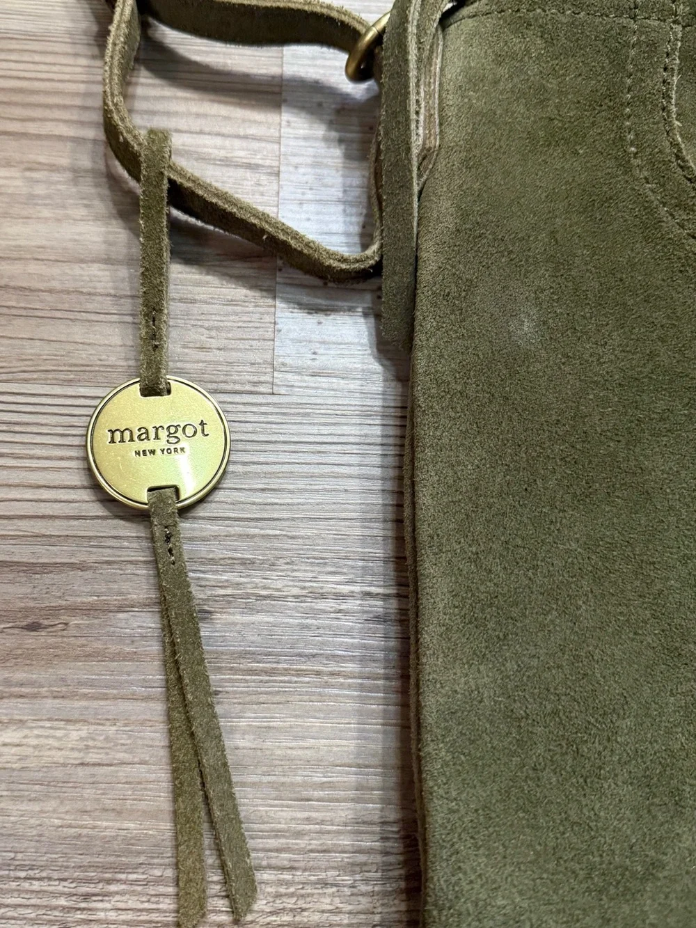 margot Olive Suede bohemian-style crossbody bag